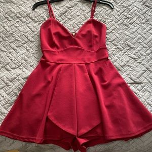 Red mini dress